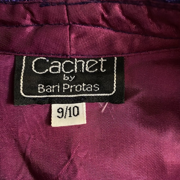 Cachet by Bari Protas Women Vintage Purple Lace Blazer Jacket Women’s Size 9/10 - Picture 9 of 15